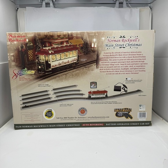 Bachmann Norman Rockwell Main Street Christmas On30 Scale Street Car Train Set - Picture 9 of 12